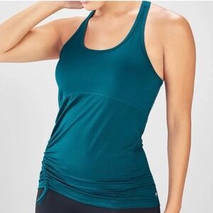 FABLETICS Cashel Curved Cinch Tank Top in Deep Teal Size M